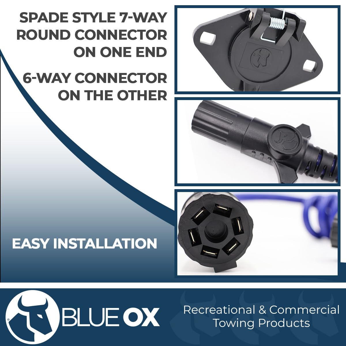 Blue Ox BX88206 - Cable en Espiral con Receptor Hembra