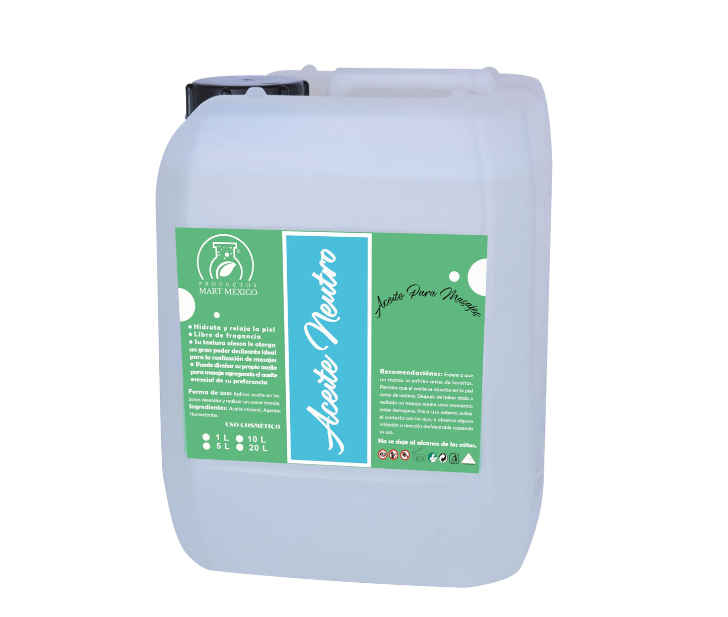 Aceite para masajes de alta calidad 10 litros - Producto neutro de excelencia en Mart México