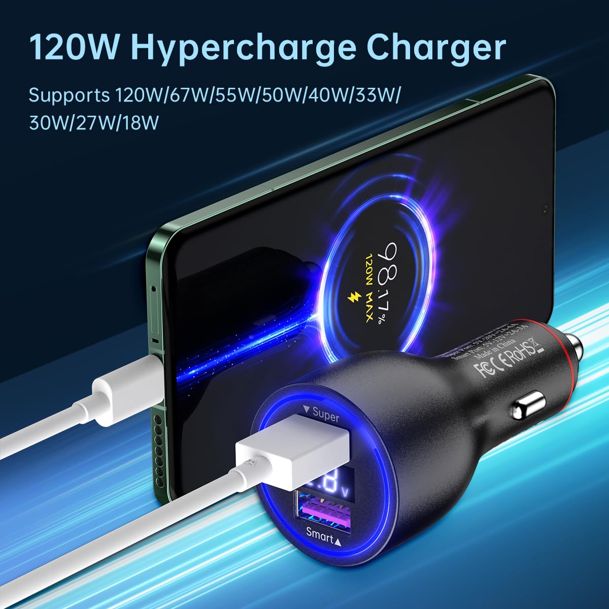 Cargador de coche Xiaomi 120 W, 90 W, 67 W, hipercarga, cargador rápido para Xiaomi 15 14 13 12 14t 13t 12t 12s Pro Lite Redmi Note K80 K70 K60 K50 11 Pro Plus Ultra Black Shark 3 4 5 Poco X6 X5 F4 X4