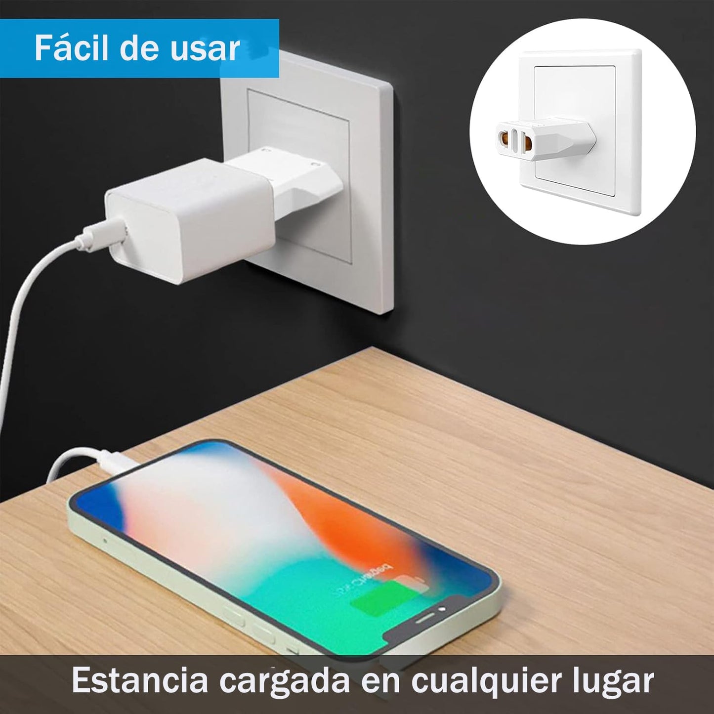 Adaptador de Conexión JOZUTTOW Europa a América Negro Pack de 2