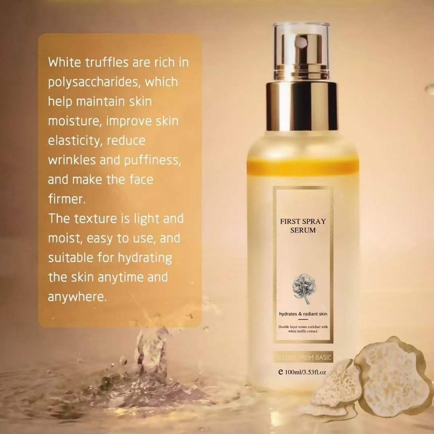 White Truffle's First Mist Serum, Vegan Skin Care, White Truffle Hydrating Facial Mist, Glowing Skin Serum, All-in-One Treatment, (Size : 2 Count (Pack of 2))