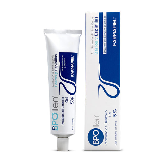 BPO LLEN Gel Limpiador Facial Anti-Acné con Peróxido de Benzoilo 5% | Tratamiento Anti-Imperfecciones | Antiseborreico y Antiséptico | Indicado para Combatir el Acné Leve o Moderado | 60 ml