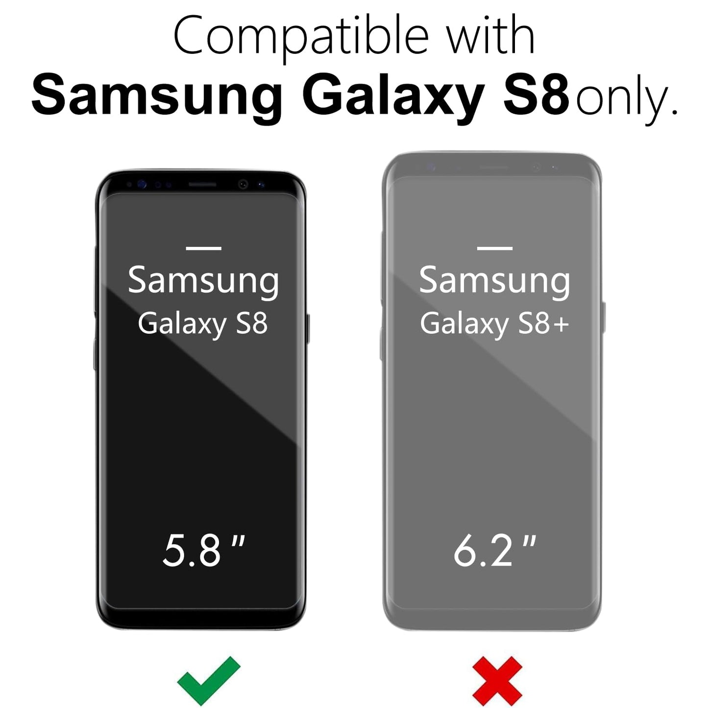 oakxco - Funda de silicona líquida diseñada para Samsung Galaxy S8, bonita funda delgada de goma suave TPU lisa de gel para mujeres y niñas, estética, mate sólido protector y a prueba de golpes, color