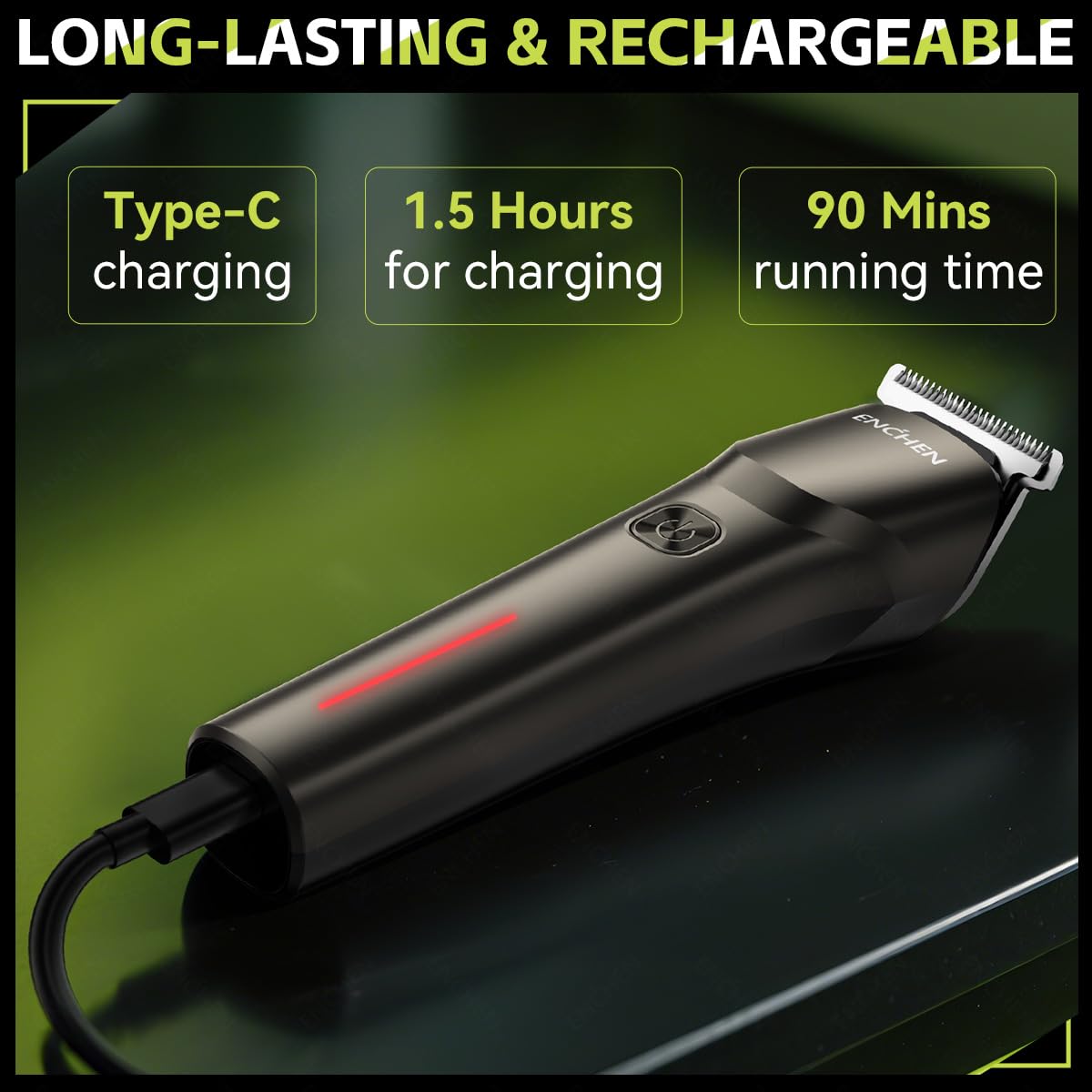 ENCHEN Recortadora, Perfiladora y Afeitadora Eléctrica para Hombre, Afeitado Seguro para Zona Íntima y Cuerpo – Waterproof y Recargable