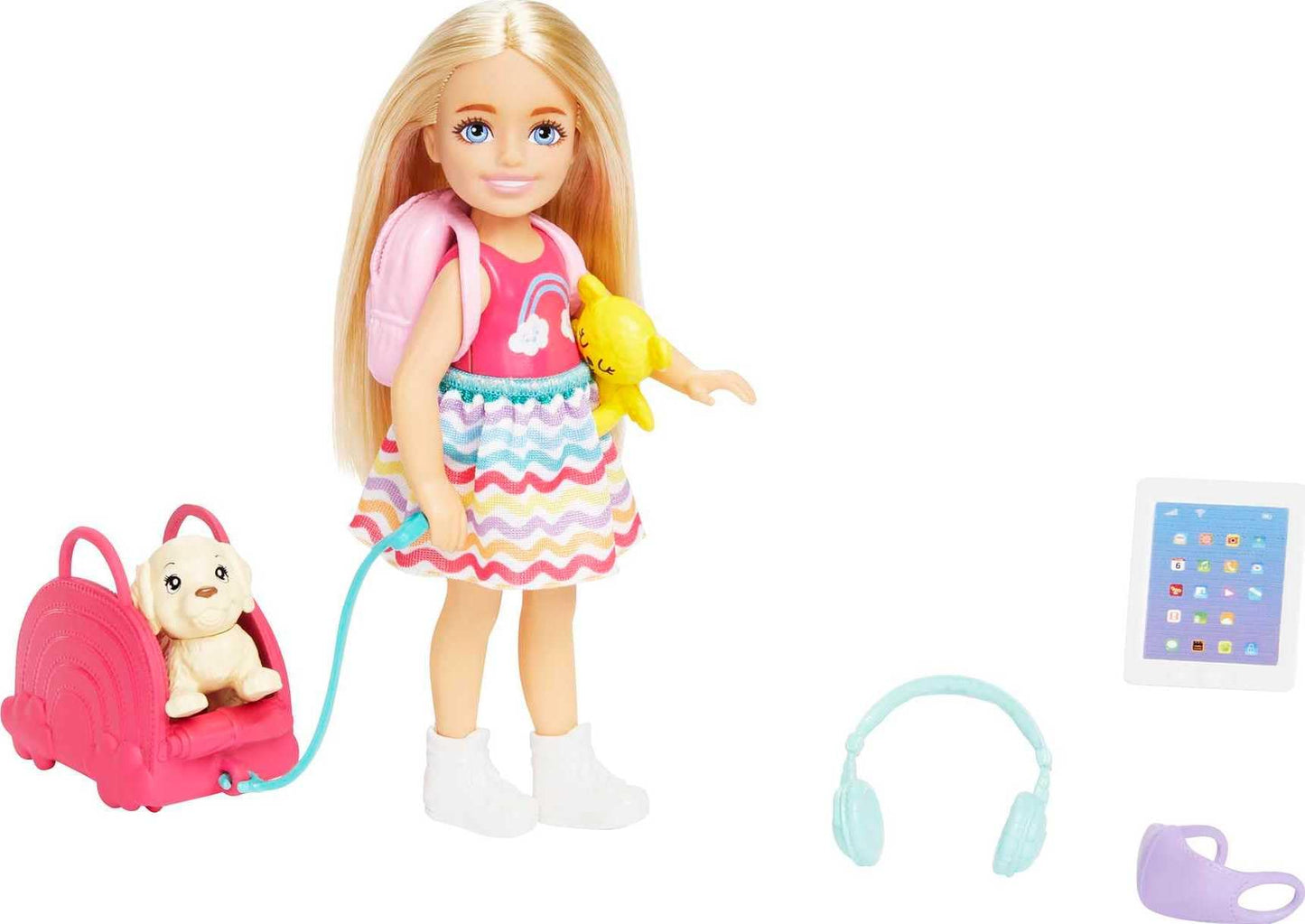 Barbie Muñeca Chelsea Viajera con más de 5 Accesorios para niñas de 3 años en adelante