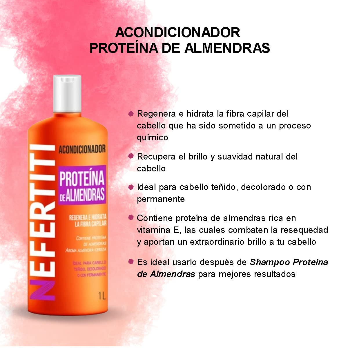 Shampoo y Acondicionador Nefertiti Almendras para Cabello Teñido 1L