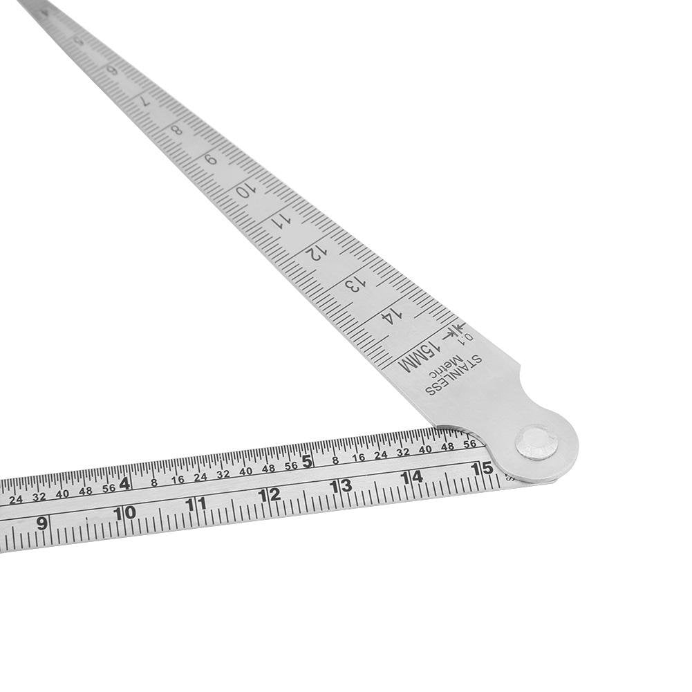 Calibrador cónico Profundidad del orificio de separación Medidor 3 en 1, Escala de apertura Medidor de acero inoxidable de 0,3 mm-15 mm, Medidor de separación de la cuña métrica de 0,1-15 mm, Regla d