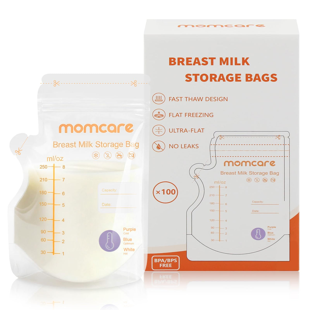 Momcare - Bolsa de almacenamiento de leche materna con sensor de