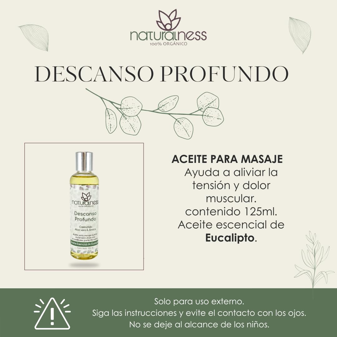 Aceite Relajante Naturalness 125 ML Descanso Profundo con Extractos Herbales y Aceites Esenciales Naturales