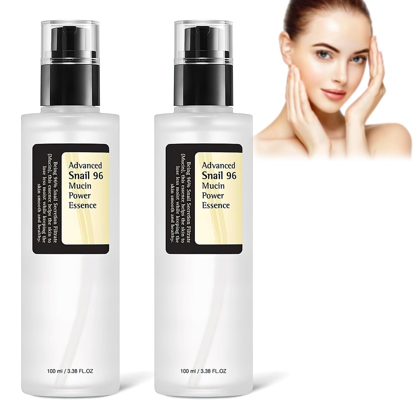 Pack de 2 esencias avanzadas de mucina de caracol 100 ml - Hidratación facial intensiva para piel apagada y con líneas de expresión. Esencia facial de rápida absorción. Ideal para revitalizar la piel.