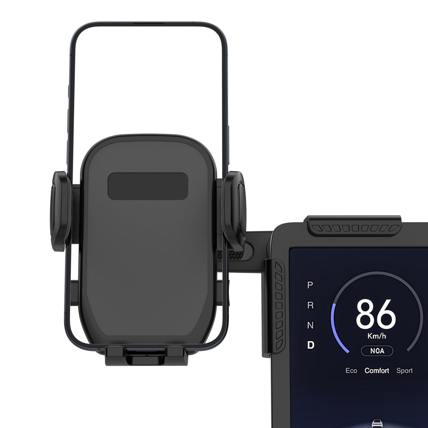 ANUEVE Soporte para Celular Automovil, Compatible con Tesla Model Y/3, Pantallas de Coche, Soporte Celular para Monitor, Porta Celular Auto con Montaje Fuerte y Ajustable para iPhone, Galaxy, Xiaomi