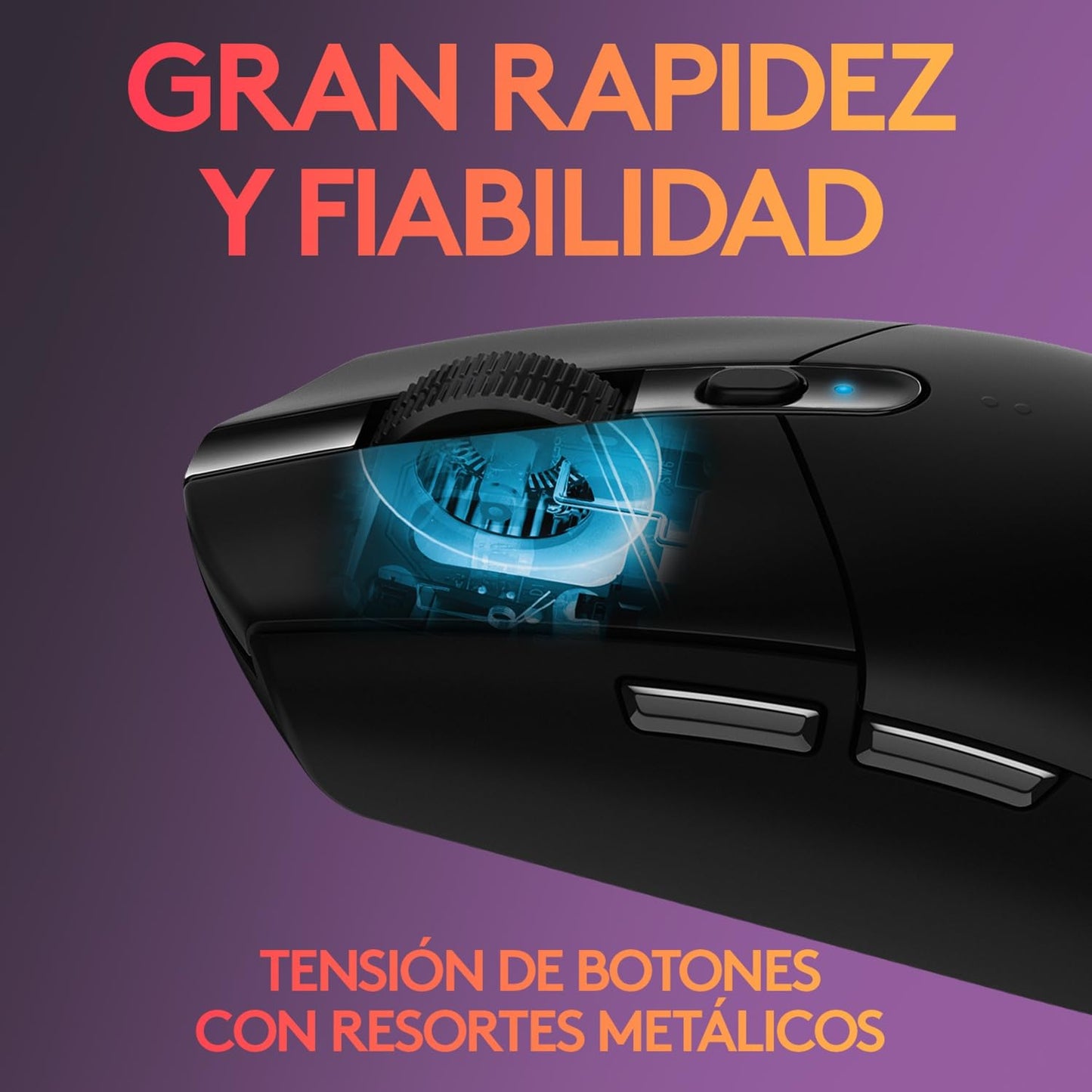 Logitech G305 LIGHTSPEED Mouse Gaming Inalámbrico, Sensor HERO 12K, 12,000 DPI, Batería de 250h, 6 Botones Programables, Memoría Integrada, PC/Mac - Negro