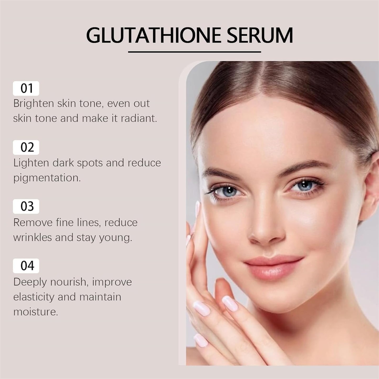 Suero de glutatión, suero de glutatión con 20.000 ppm de glutatión, niacinamida y ácido hialurónico, mejora la elasticidad de la piel, revitaliza el cutis, hidrata profundamente (2pcs)