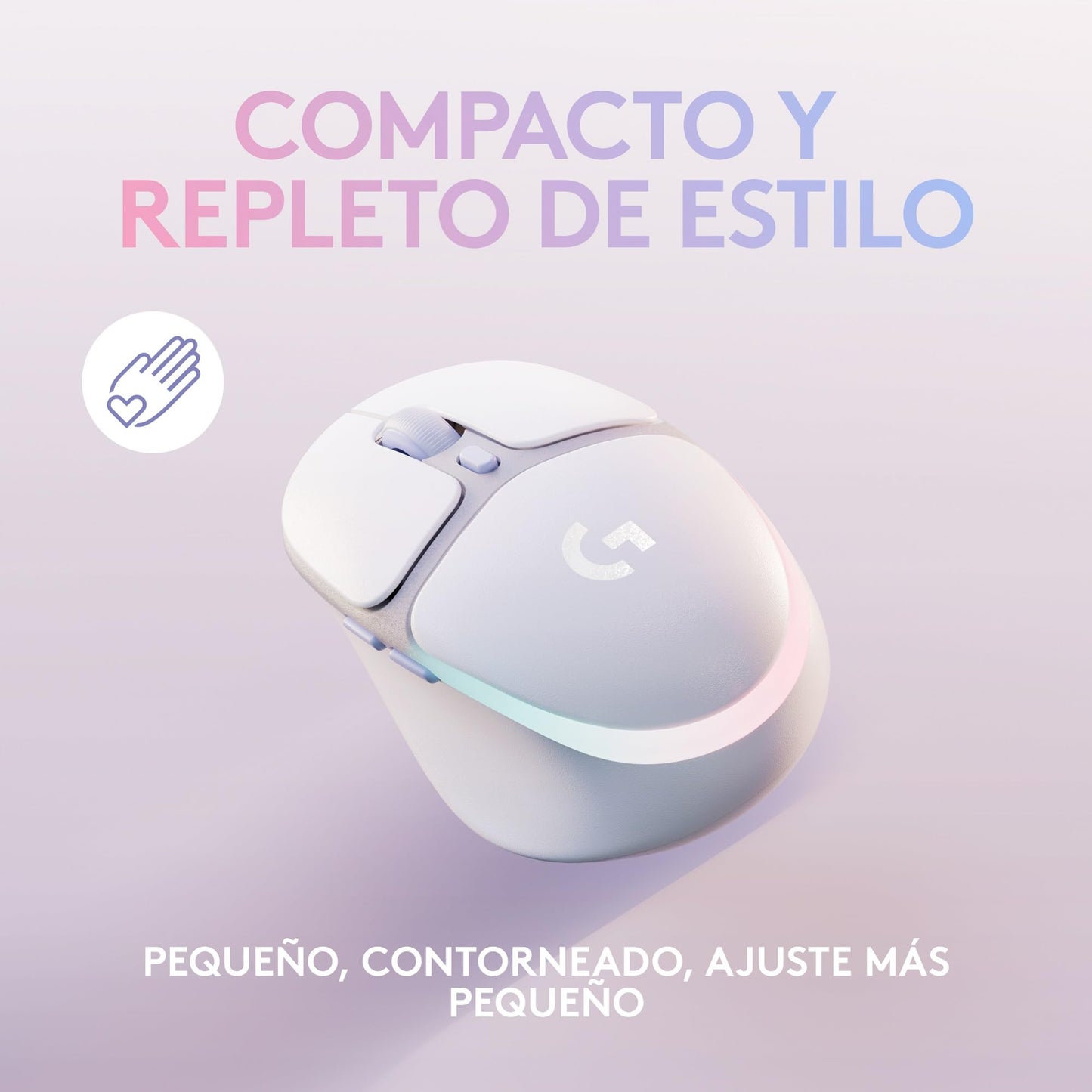 Logitech G705 Mouse Inalámbrico para Juegos, Iluminación LIGHTSYNC RGB Personalizable, Inalámbrico Lightspeed, Conectividad Bluetooth, Ligero, PC/Mac/Laptop - Blanco Niebla