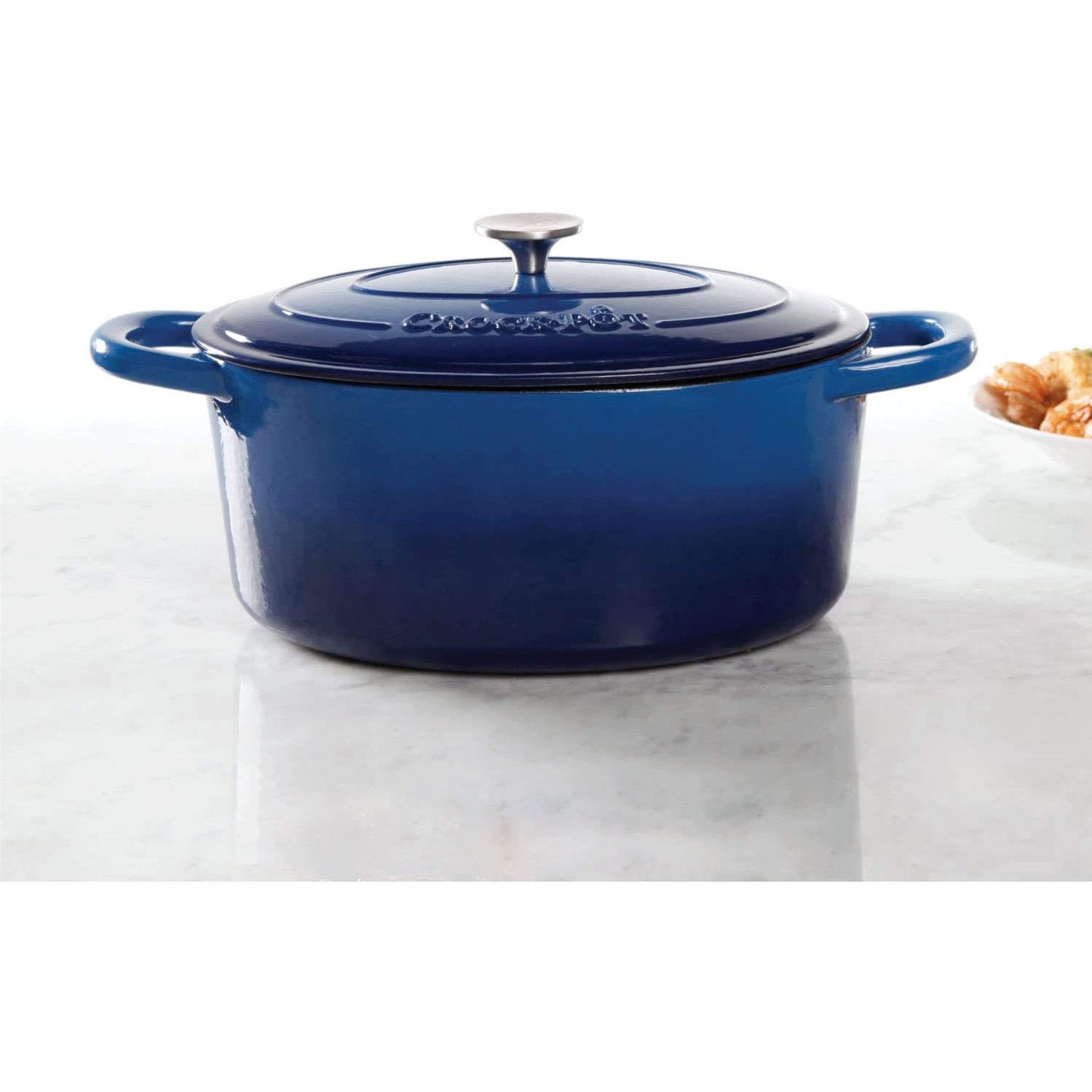 Crock Pot Olla, Horno ovalado holandés, Azul, 7-Quart, 1