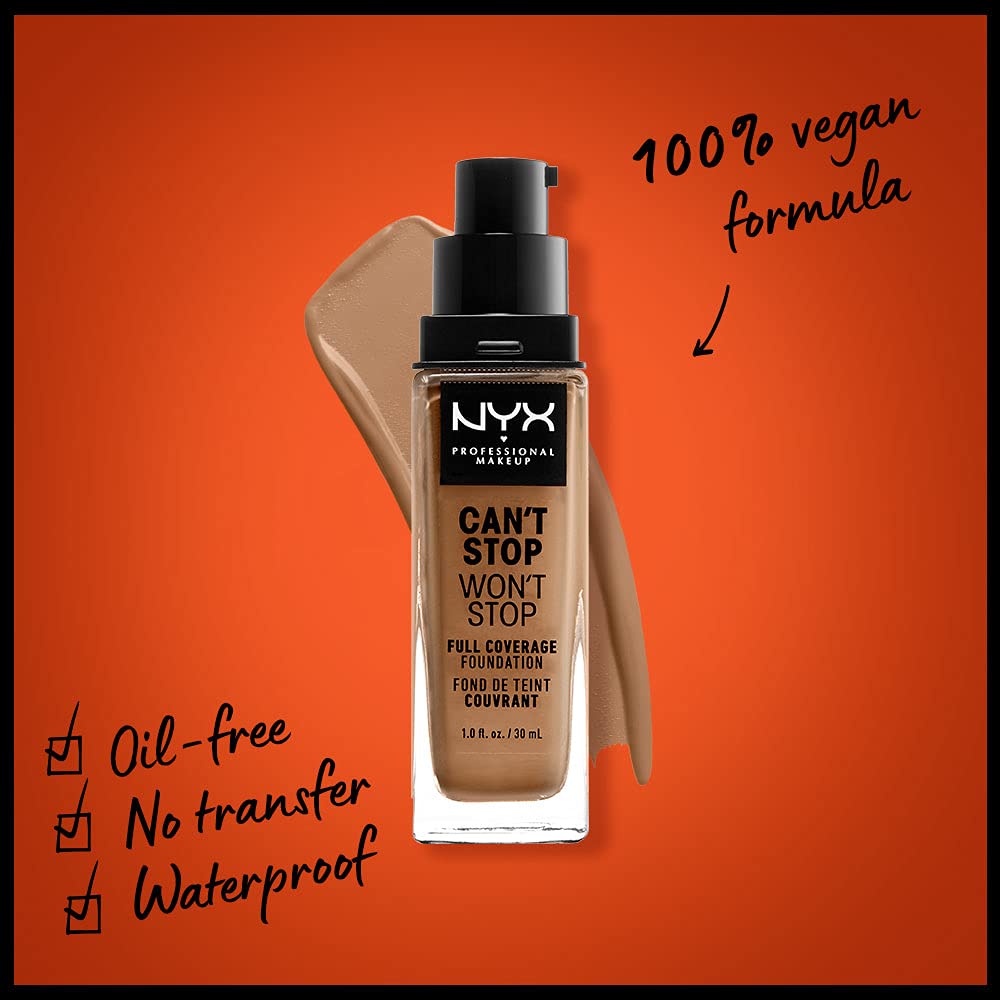 NYX Professional Makeup, Can´t Stop Won´t Stop, Base de Maquillaje, Tan