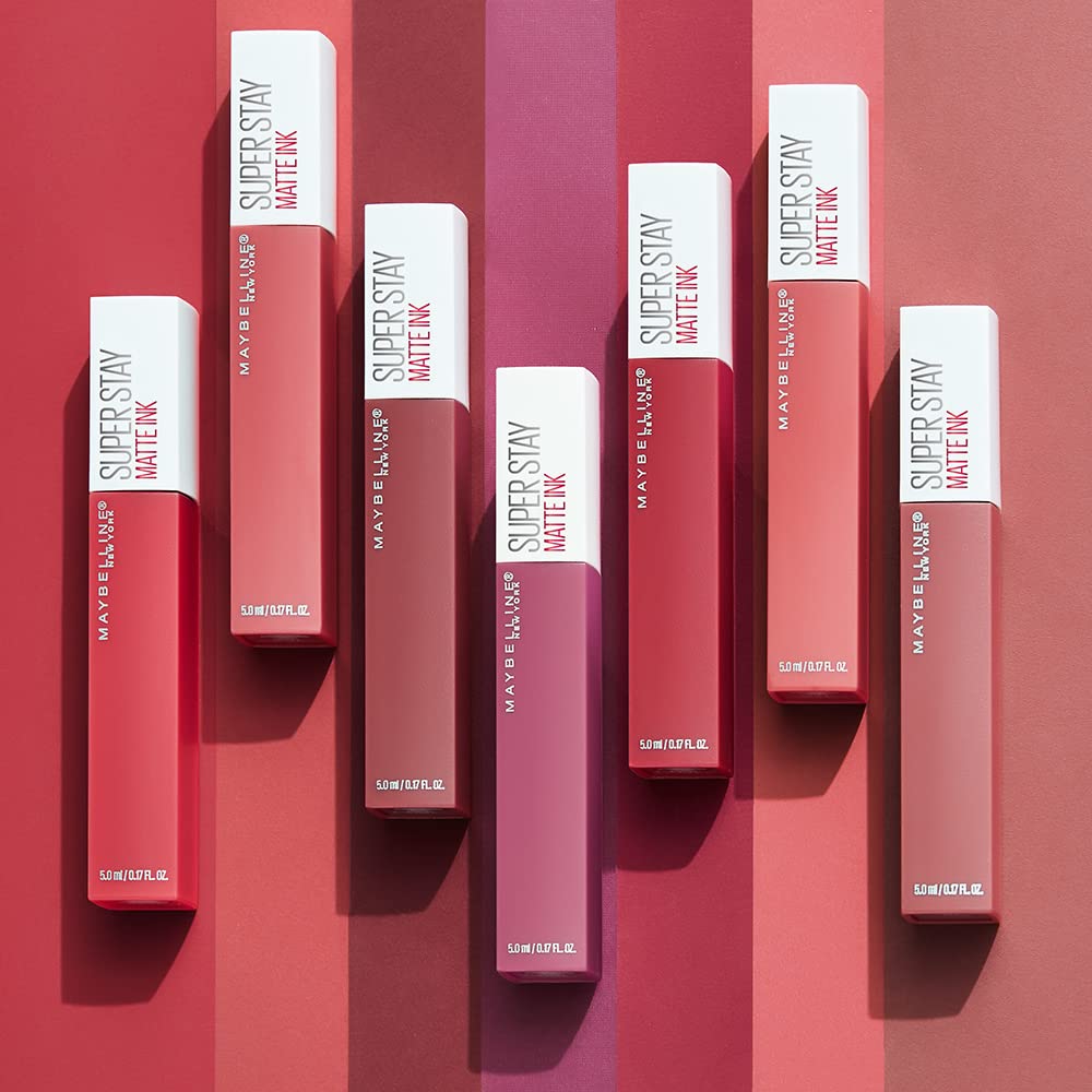Maybelline Labial líquido matte de larga duración, Superstay Matte Ink Pink Edition tono Pink Pathfinder 5, 5g