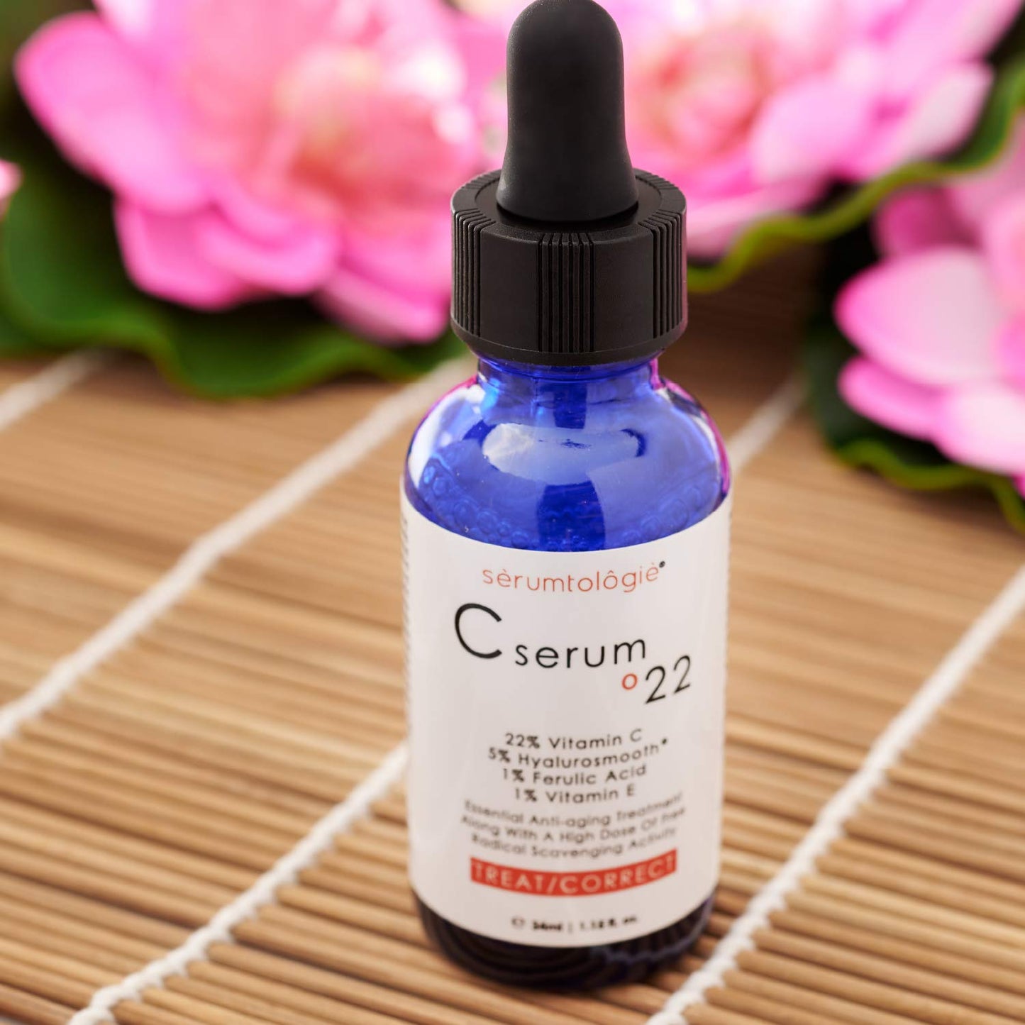 serumtologie Suero de vitamina C – 22% de vitamina C para cara y piel, fórmula rica en antioxidantes con 5% de ácido hialurónico, 1% de ácido ferúlico, 1.2 onzas