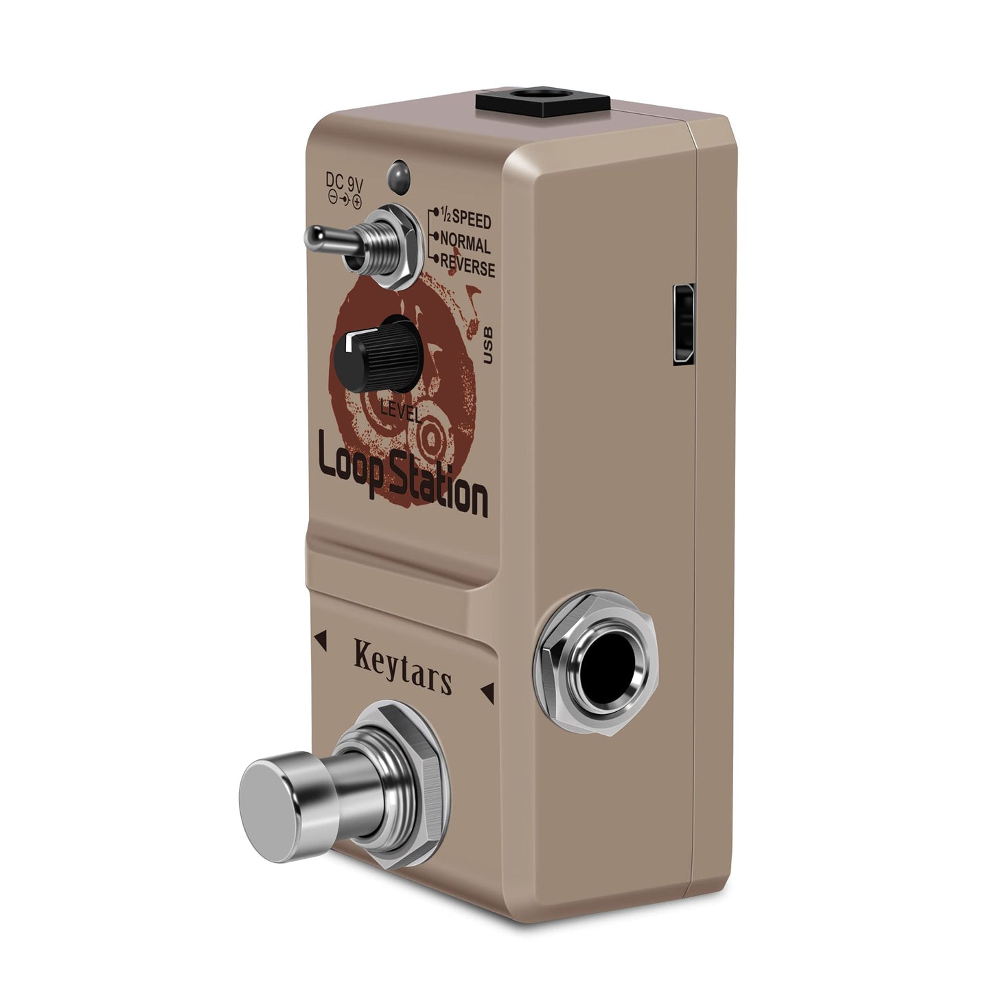 Keytars Guitar Looper Pedal Loop Station Unlimited Overdubs 10 Minutes of Looping, 1/2 time, and Reverse USB Port 3Mode Mini Size True Bypass