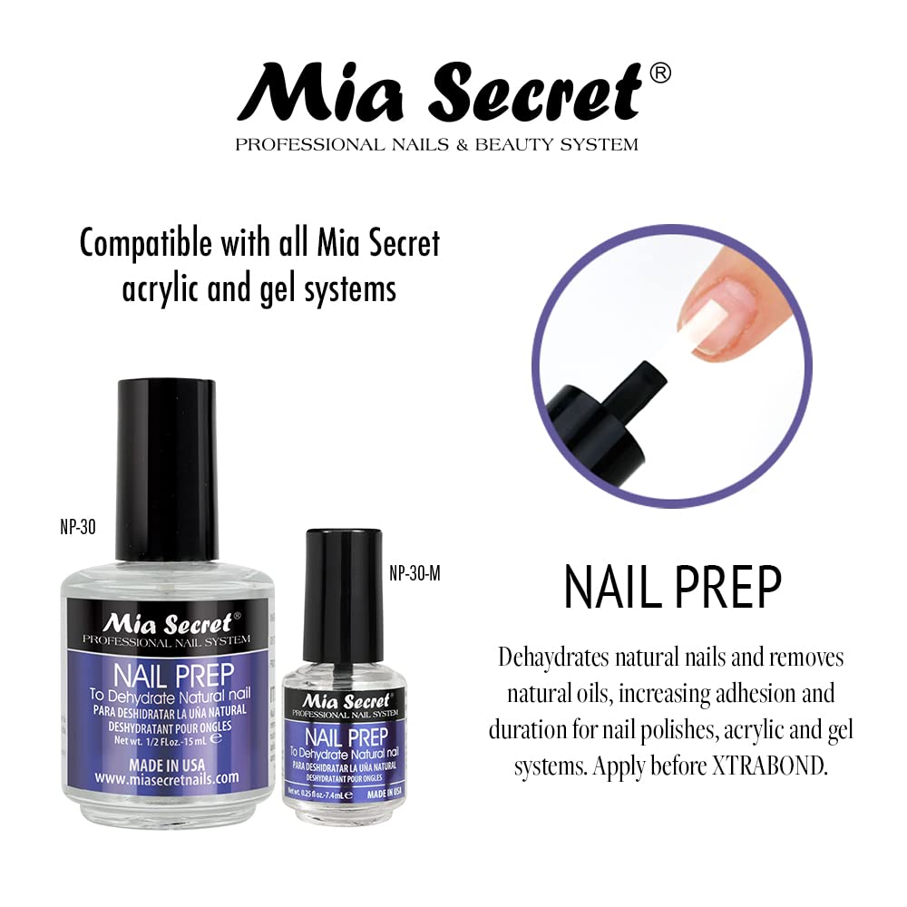 Mia Secret Nail Prep 0.5 oz (NP-30) e imprimación Xtrabond 0.5 oz (PR100)
