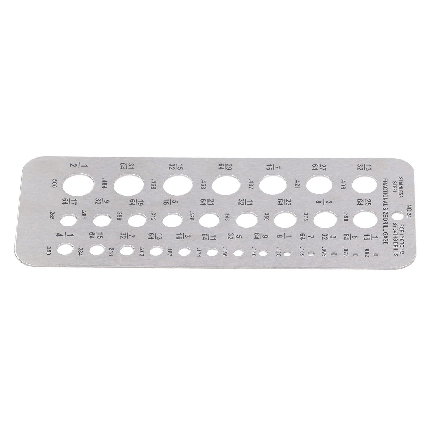 Calibre de Broca de Tamaño Fraccionario, Calibre de Broca de Tamaño Fraccionario Índice de Diámetro de Alambre de Acero Inoxidable para una Medición Precisa, Brocas de Longitud