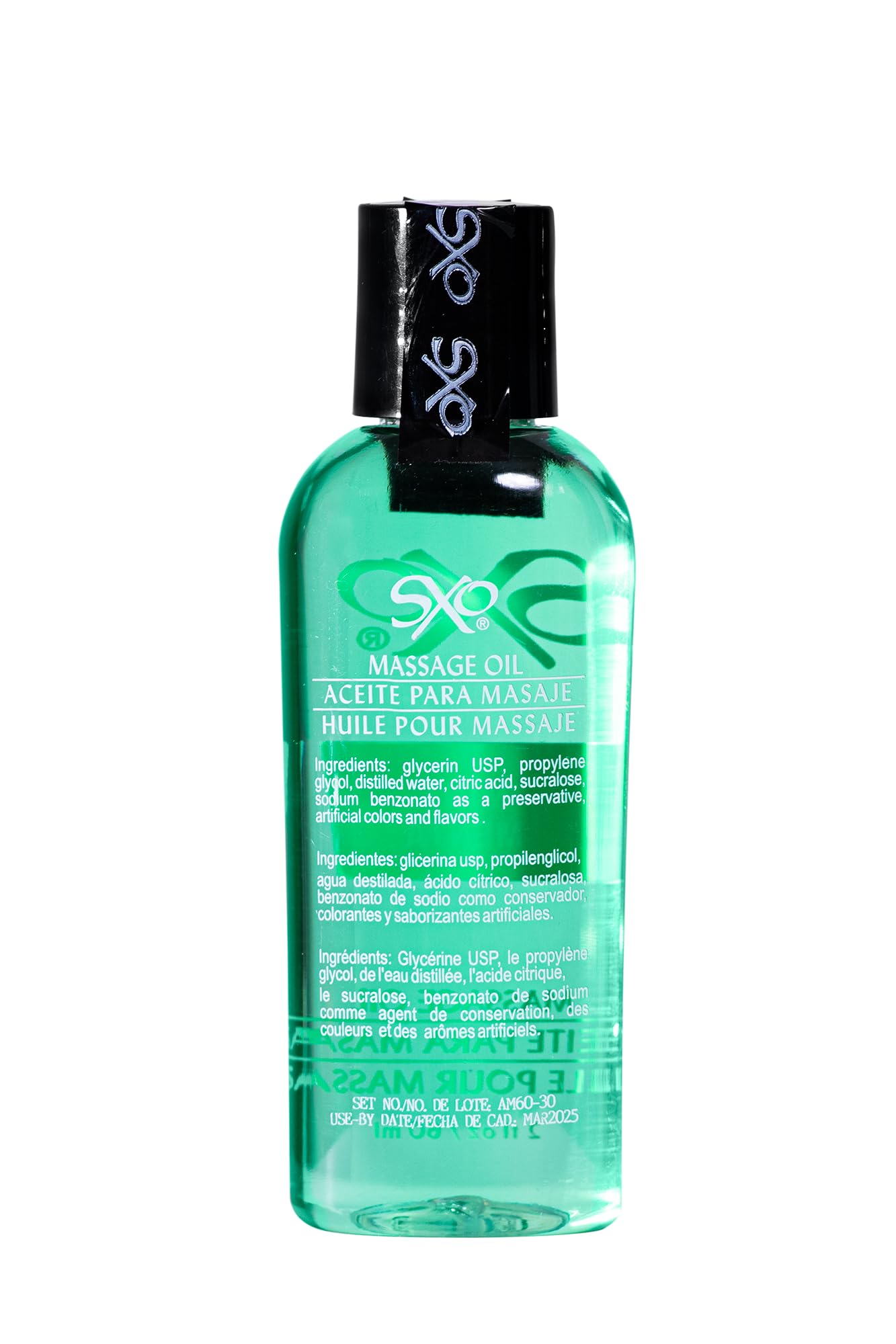 Aceite para Masaje SXO Menta Térmico y Comestible