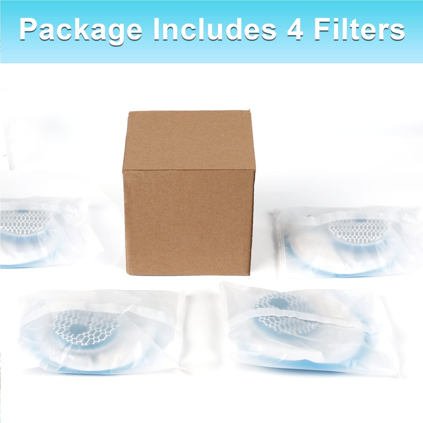 Biubiucat - Filtros para fuente de agua para gatos, 4 unidades, profesionales, extraíbles, reutilizables, para fuente de carbón, filtro para fuente