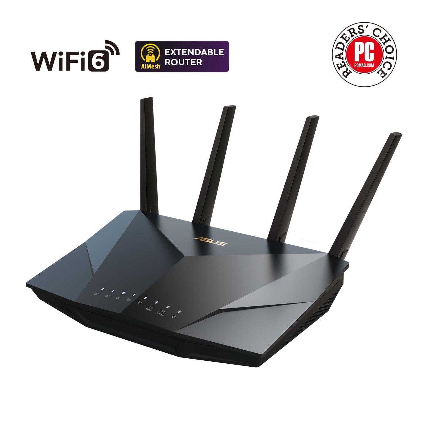 Asus RT-AX5400 VPN WiFi 6 (802.11ax) Enrutador Extensible, Banda Doble, VPN Incorporado, Seguridad de Red AiProtection Pro, Control Parental, protección instantánea, Compatible con AiMesh