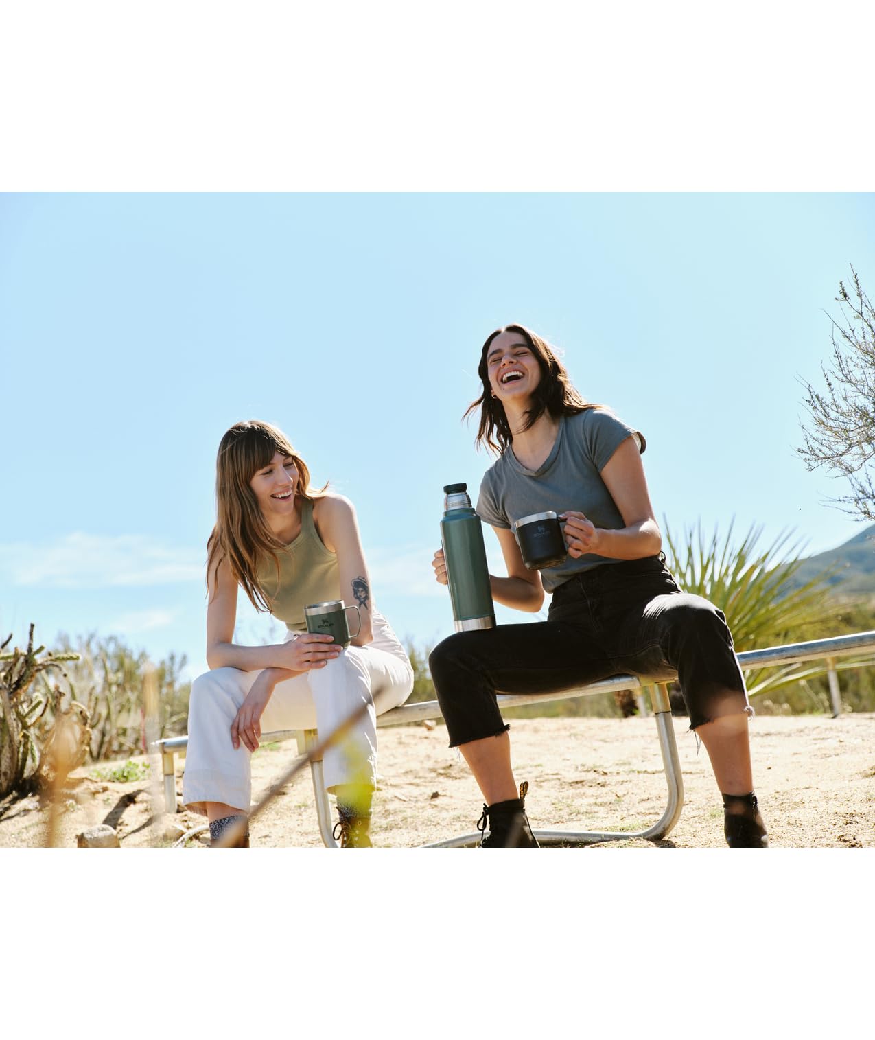 Botella Stanley Classic Plateada Martillo Aislada de Acero Inoxidable para Bebidas Frías y Calientes