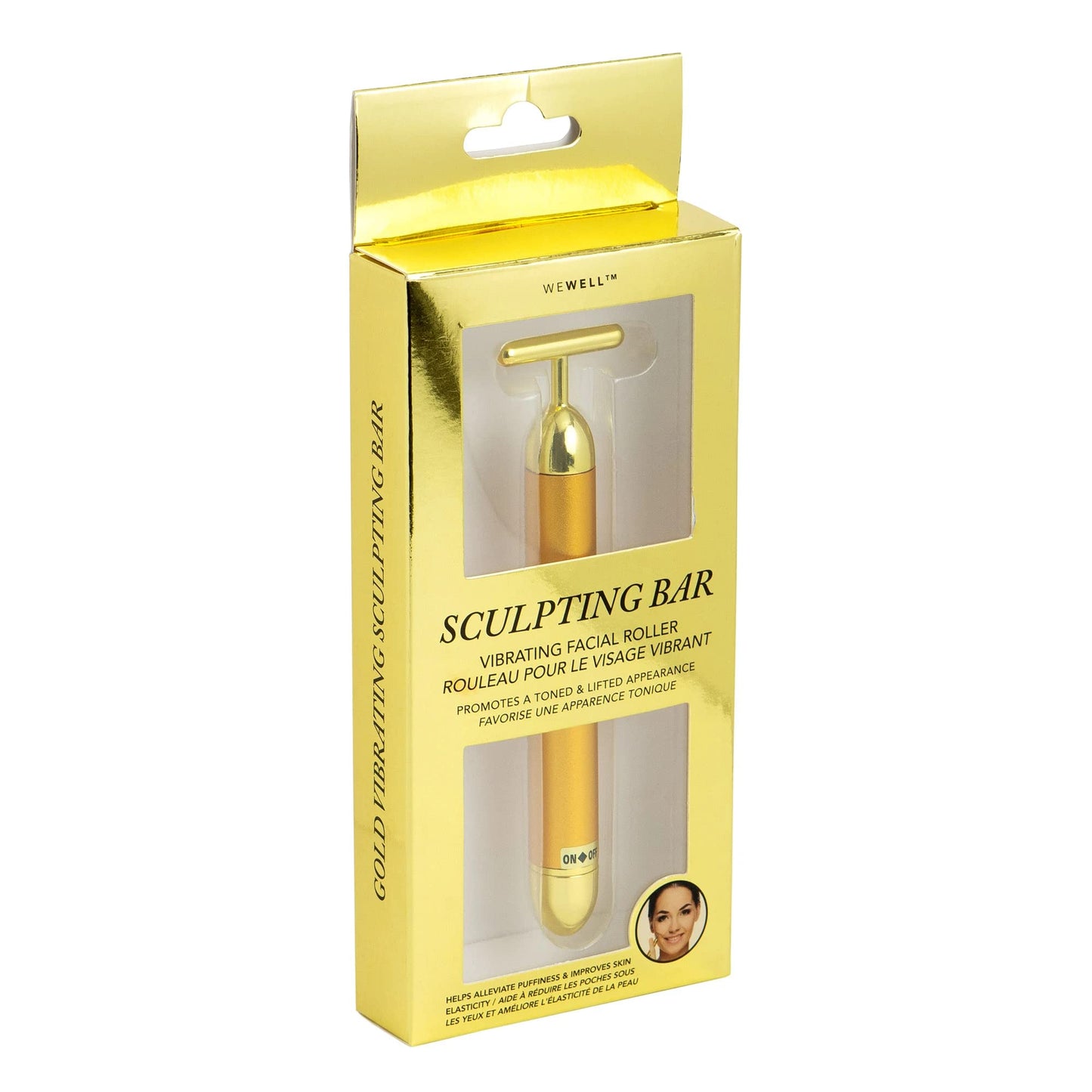 WEWELL Gold Sculpting Bar Vibrating Facial Roller