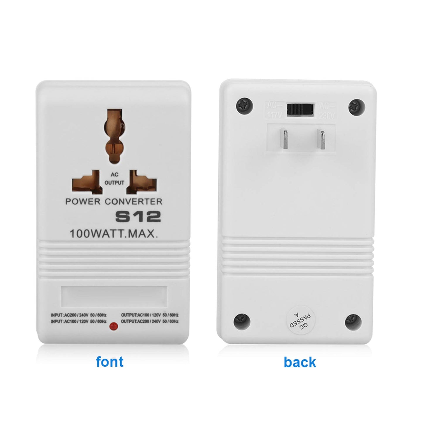 Adaptador Convertidor de Voltaje Transformador 100W Enchufe Estándar CN