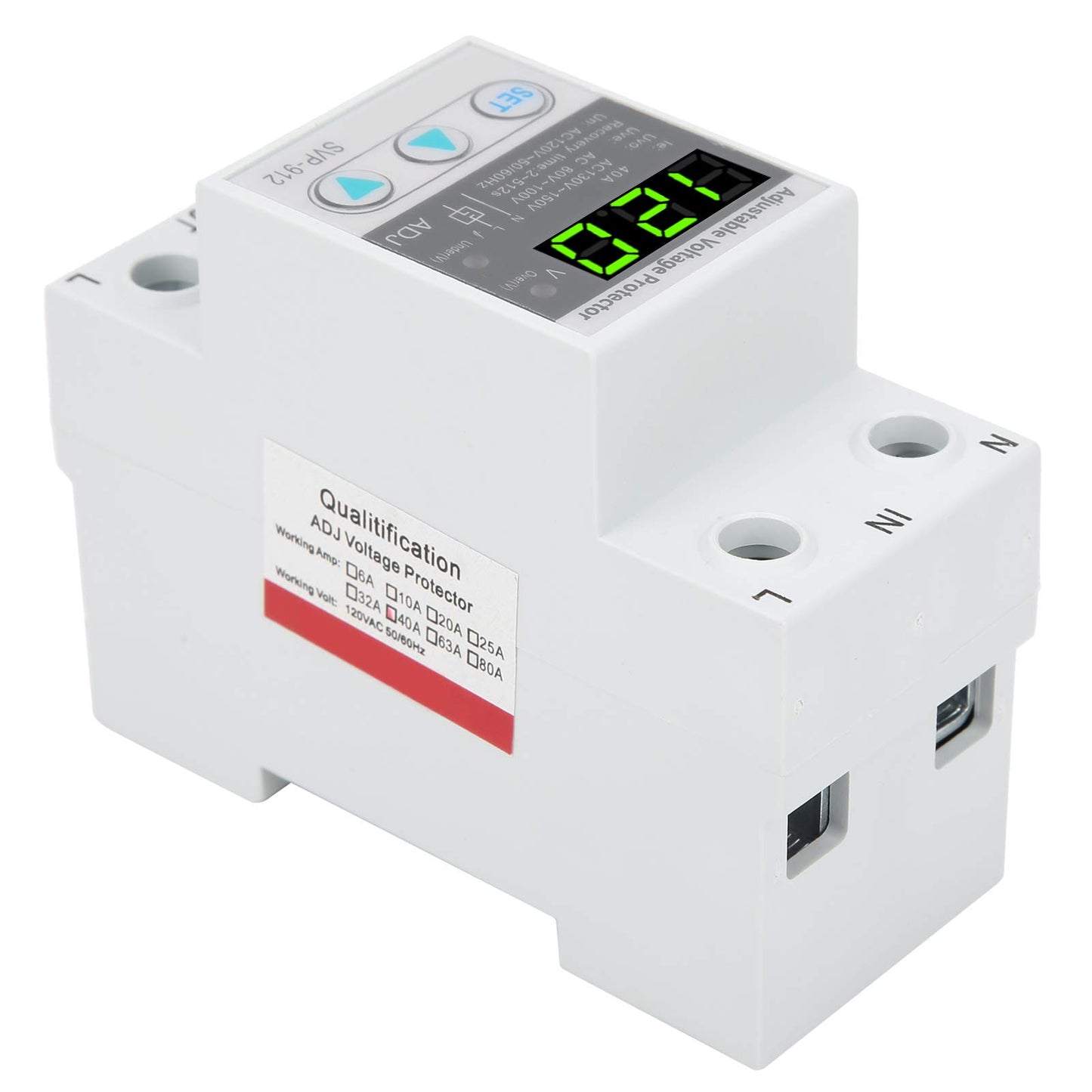 Relé Protector de Voltaje Autorrecuperación Ajustable 120 VCA 40A Digital