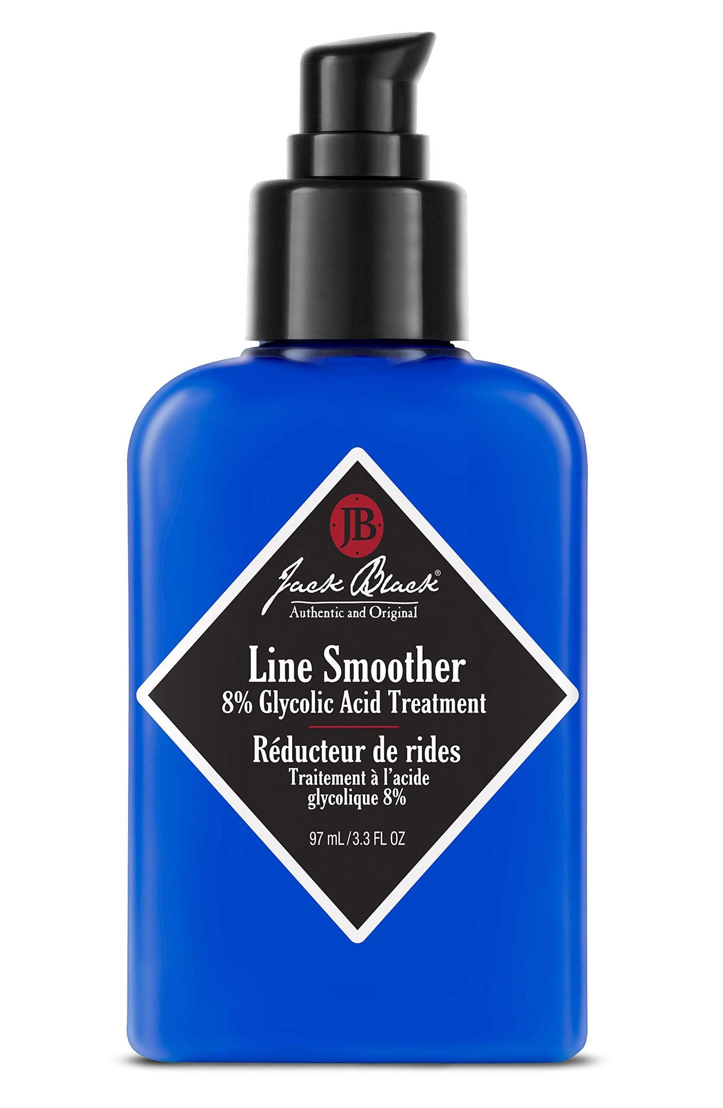 Jack Black - Line Smoother 8% Glycolic Acid Treatment, 3.3 fl oz - PureScience Formula, Fast-Acting, Smooths Skin, Helps Reduce Appearance of Wrinkles, Oil-Free Treatment, Helps Improves Skin Tone