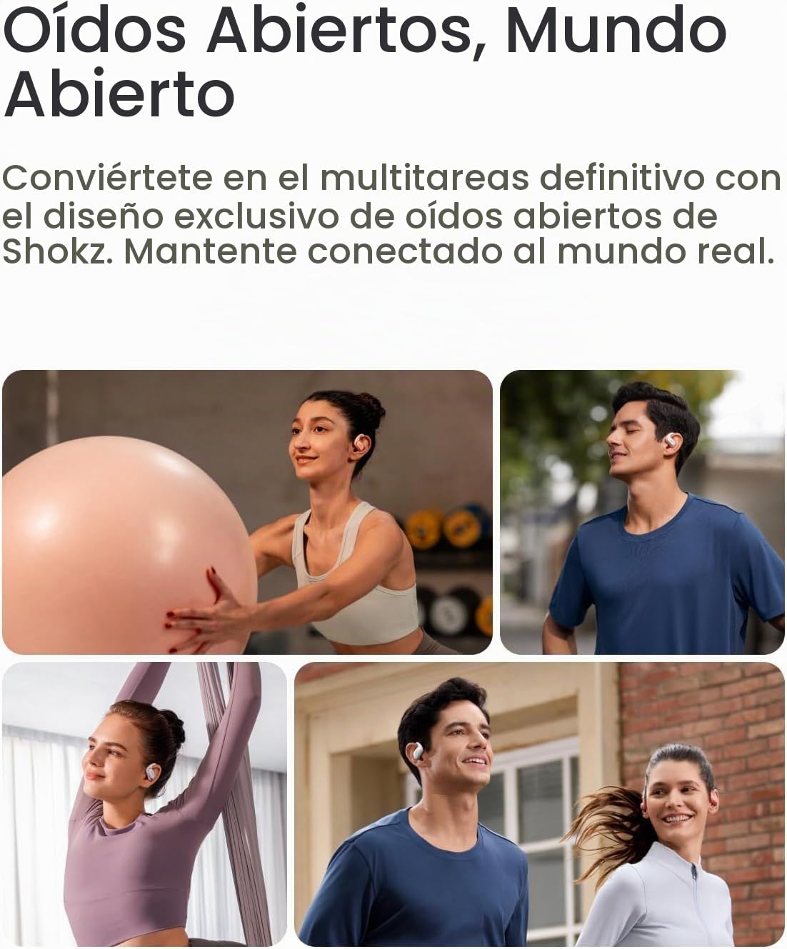 Audífonos SHOKZ OpenFit Air Negro Resistentes al Agua con Ganchos Seguros para Uso Diario
