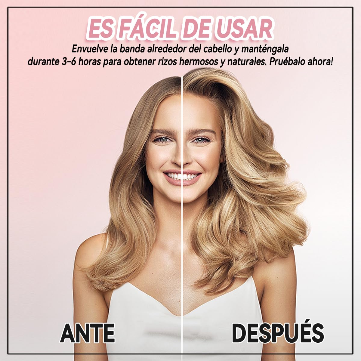 ZIMRAHYG Rizos Sin Calor, Rizadores de Cabello Sin Calor 8 Piezas, Kit de Ondas Sin Calor Con Pinzas para el Cabello y Coletero, Rizador Natural de Onda Suave Sin Daños en el Que Puedes Dormir