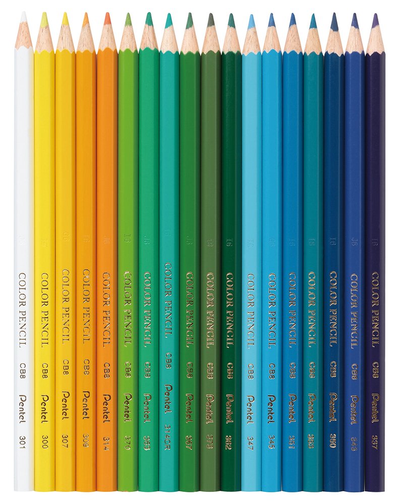 Pentel Arts Lápices de Colores, de Madera, Resistentes, Estuche con 36 Piezas, CB8-36-EST