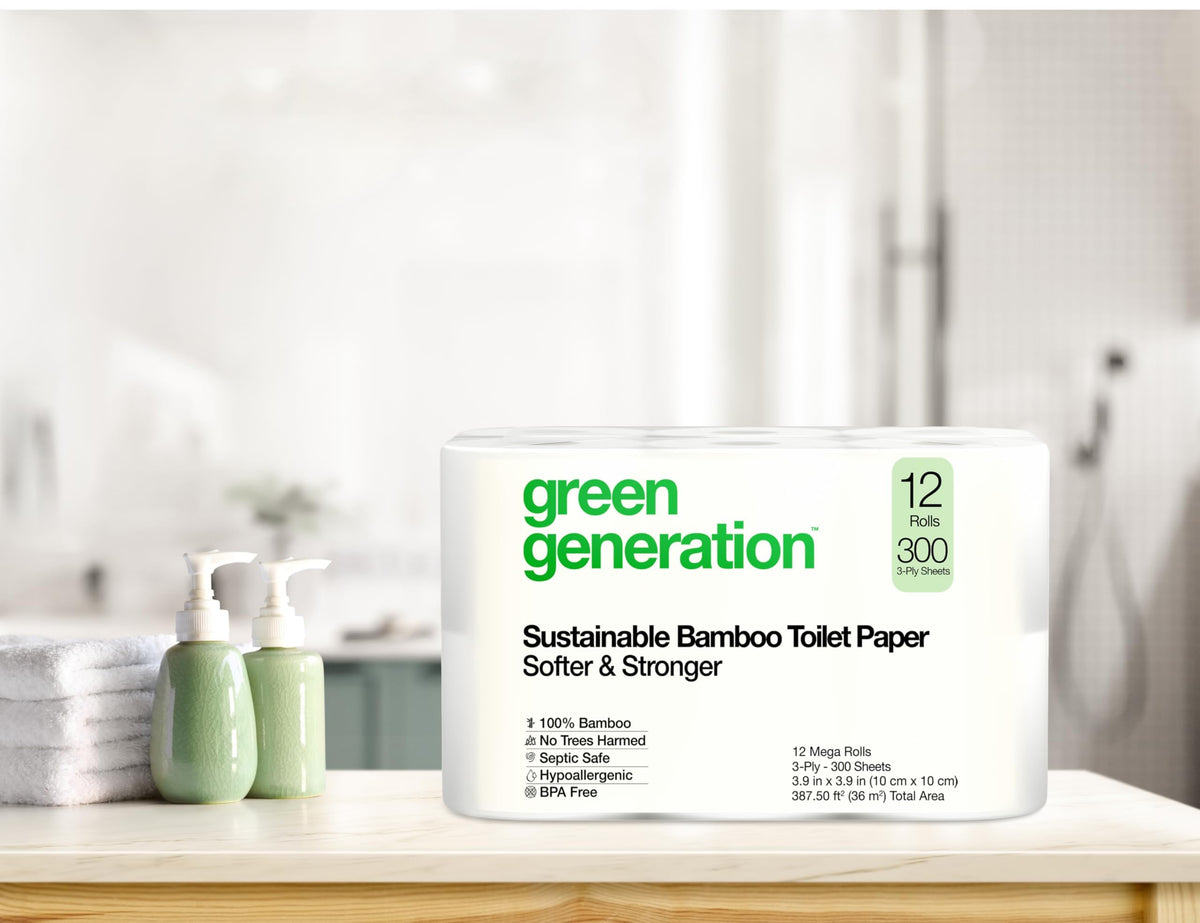 Papel Higiénico Green Generation Blanco Orgánico Sostenible 12 Rollos 3 Capas