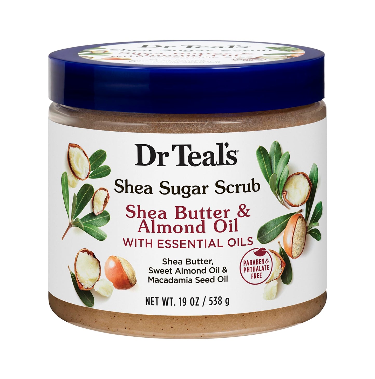 Dr Teal's Scrub Exfoliante para la Piel con Manteca de Karité y Azúcar, 19 Onzas
