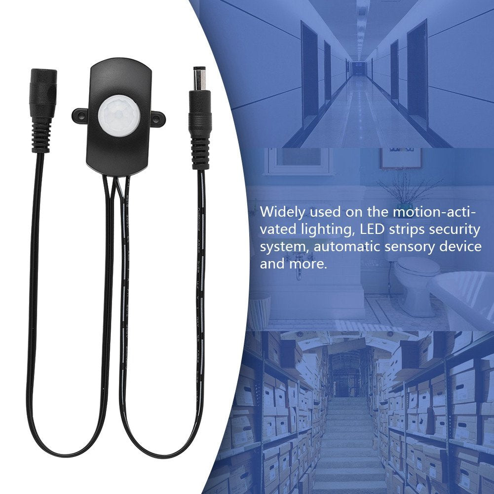 Detector de Movimiento PIR Mini Pomya Negro con Sensor para Tira LED