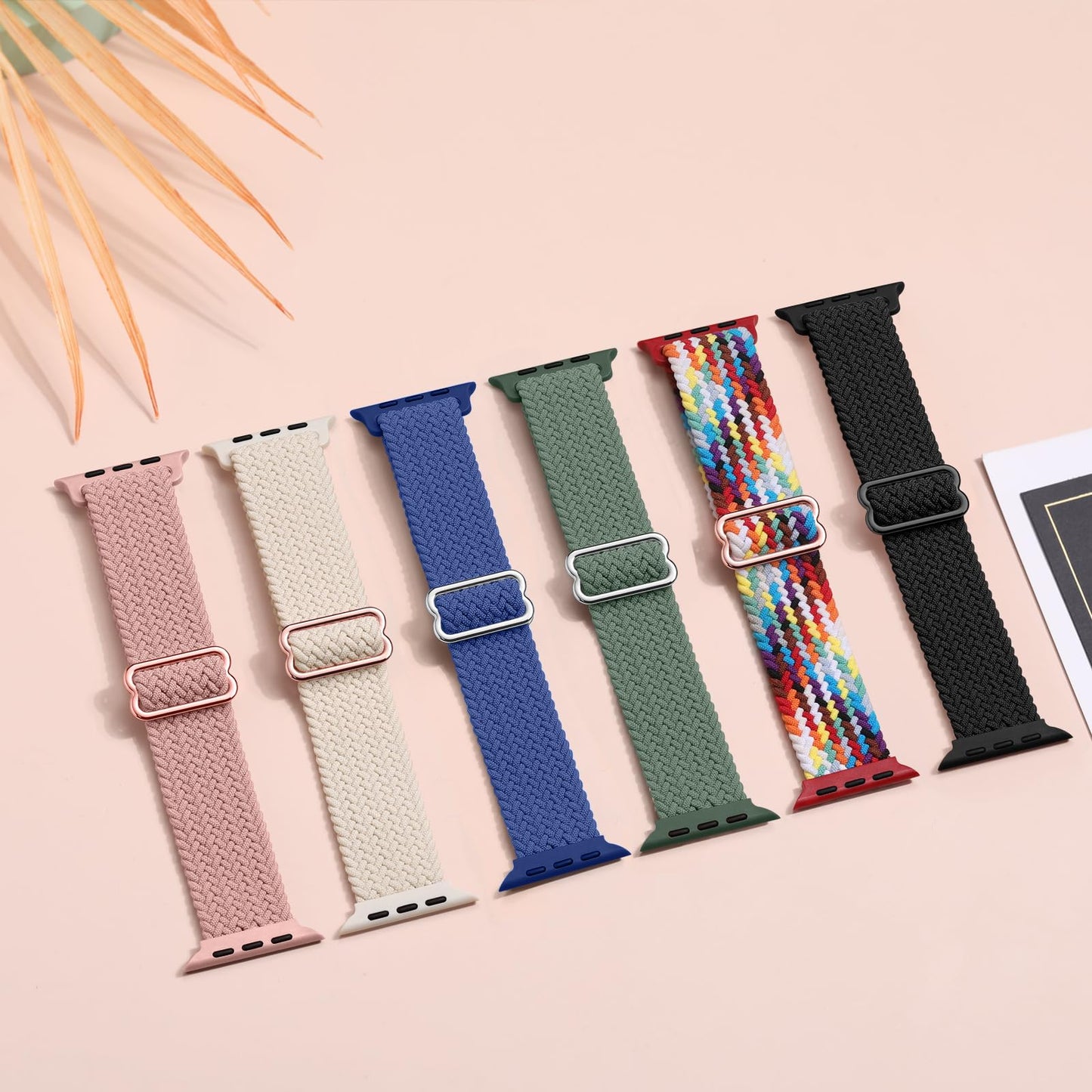 GEAK Trenzada Solo Loop Correa Compatible con Apple Watch Correa 40mm 38mm 41mm 42mm 44mm 46mm 45mm 49mm, Correas Elástica Ajustable de Nylon para iWatch Series 10 9 8 7 6 5 4 3 2 1 SE Ultra 2