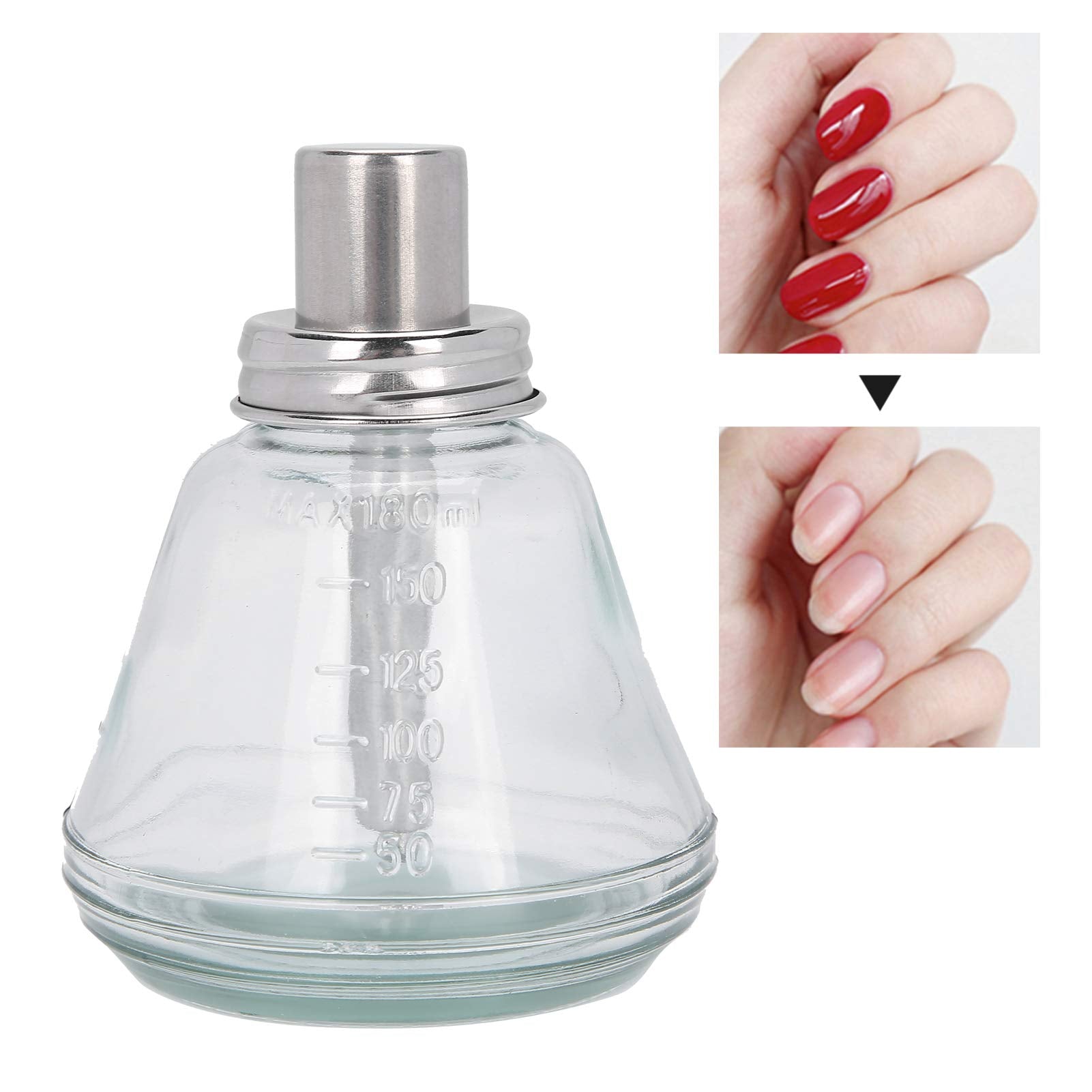 Dispensador de Bomba de Líquido Tipo Prensa de 180ml, Removedor de Esmalte de Uñas, Botella Recargable (núcleo de aluminio), Contenedores Recargables