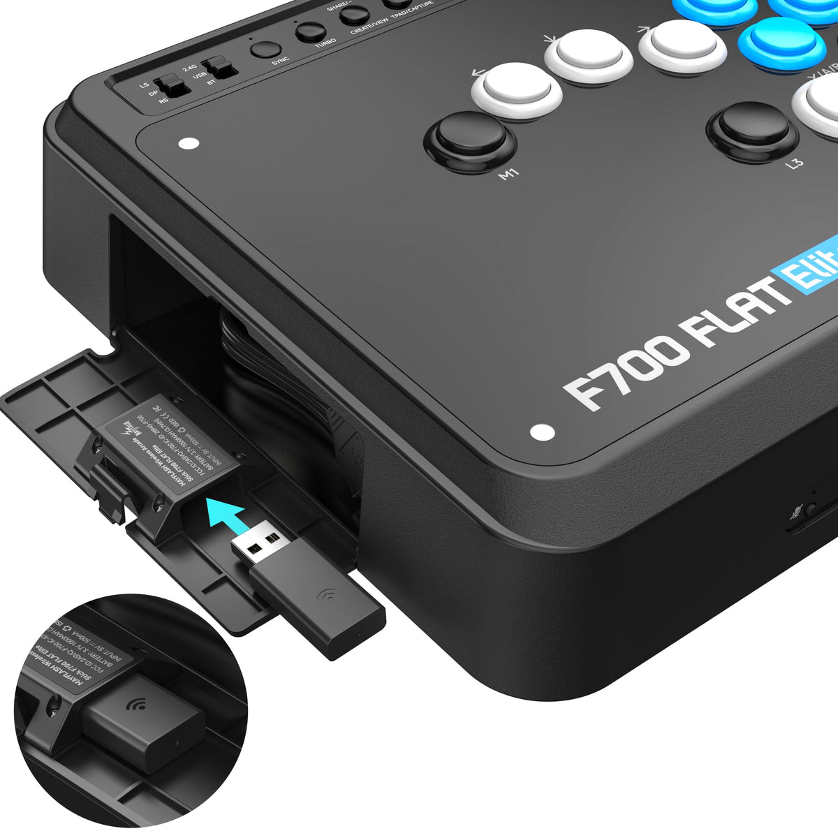 Receptor Dongle 2.4G MAYFLASH Bluetooth Inalámbrico Joystick Lucha F700 Flat Elite