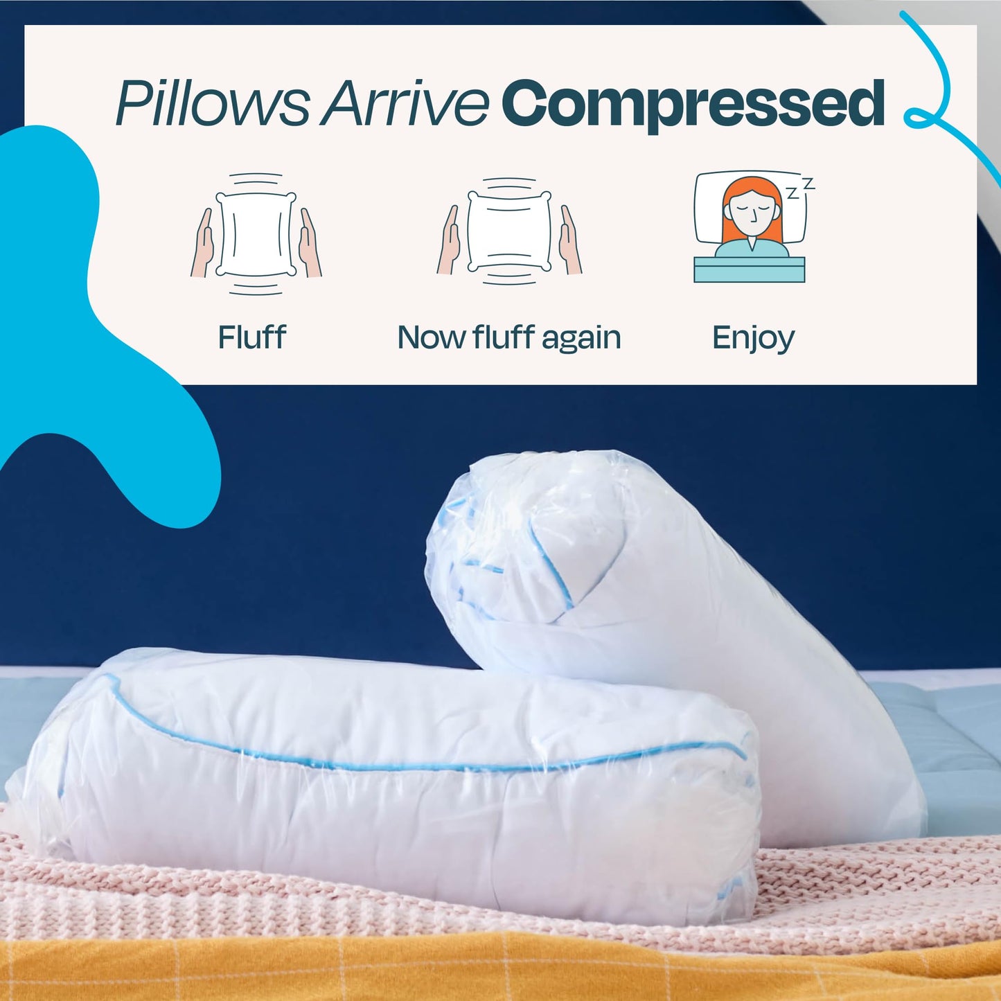 Linenspa - Almohadas 2 Pack Tamaño Queen - Memory Foam con Gel Refrescante en Trozos - Se Moldea a tu Gusto - Ideal para Dormir de Lado, Boca Arriba o Boca Abajo
