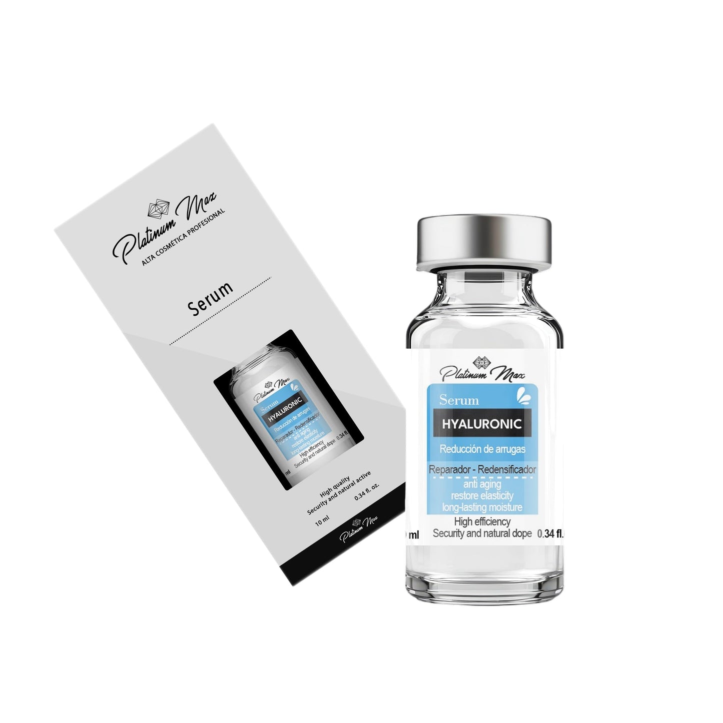 Serums Set de 3 Sueros Faciales, 10 ml cada uno, Coenzima Q10, 6 Péptidos y Ácido Hialurónico | PLATINUMMAX