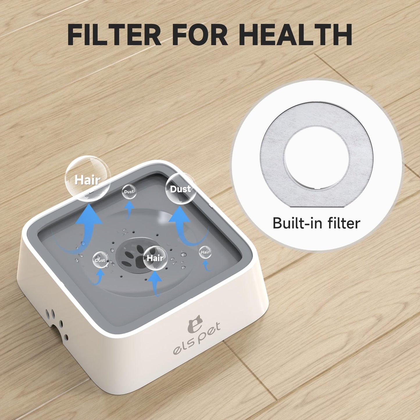 ELS PET plato para perro sin derrames, cuenco de agua para mascotas sin goteo, 70 onzas/2 L plato agua perro sin derrames, tazón de agua de viaje de gran capacidad para perros, gatos, tazón de agua para perros ansiosos