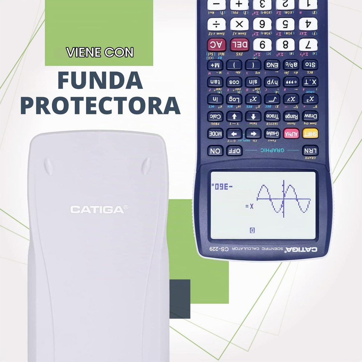 Calculadora Científica CATIGA CS229 Múltiples Modos Funciones Gráficas Interfaz Intuitiva