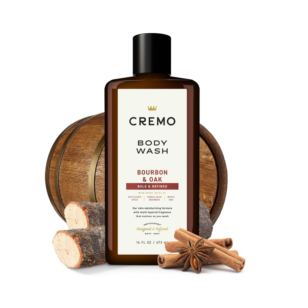 Cremo All Season Body Wash, Bourbon & Oak, 16 oz. 2-pack