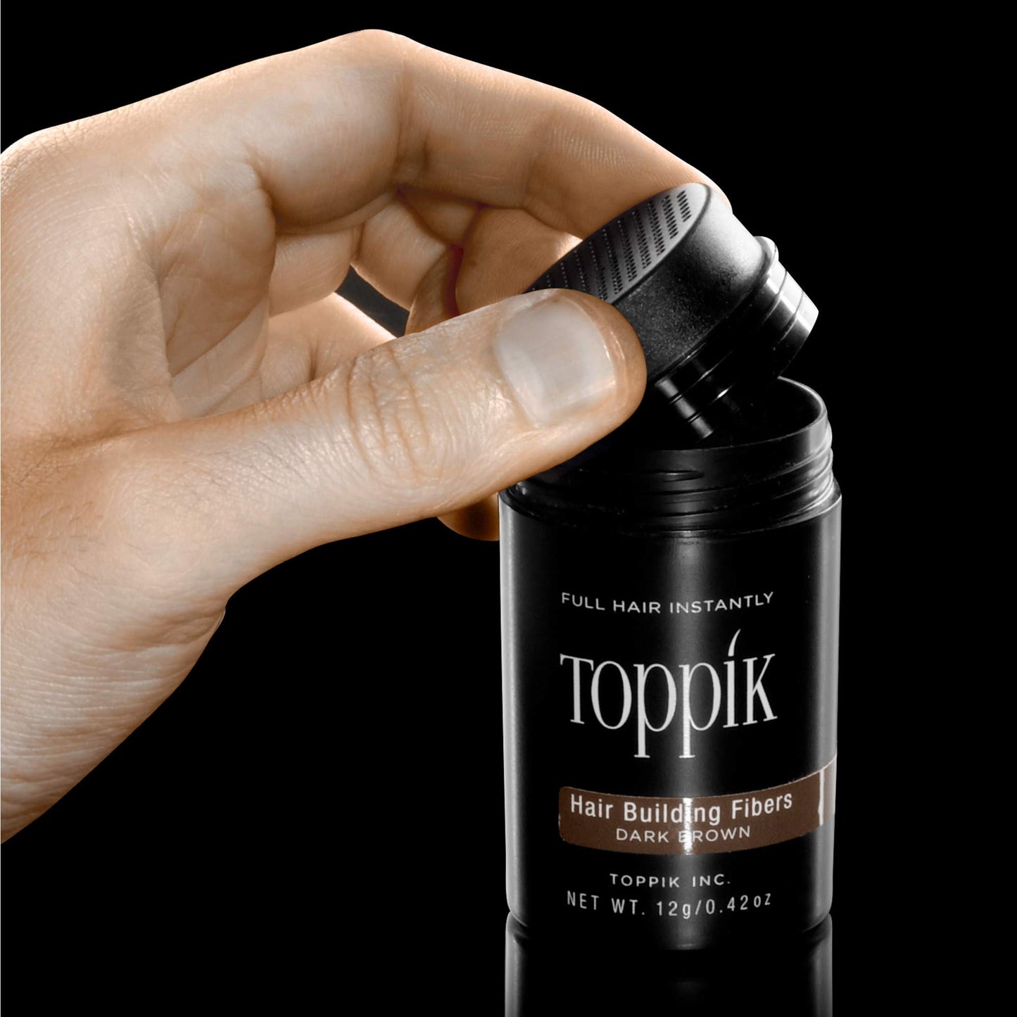 TOPPIK Fibras de construcción de pelo, Café Oscuro, 1.94 oz.