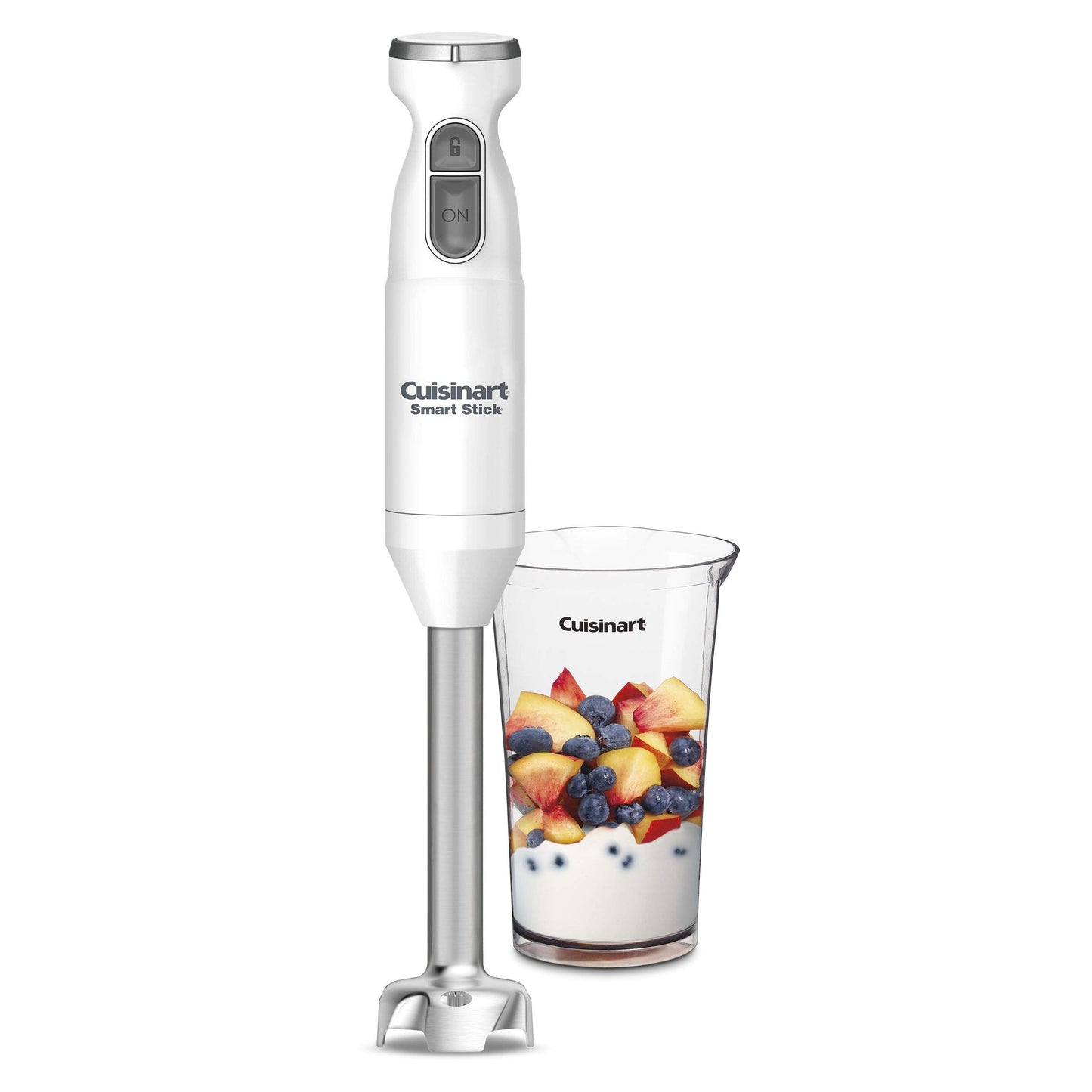 Cuisinart CSB-175 Batidora de inmersión blanca con vaso,