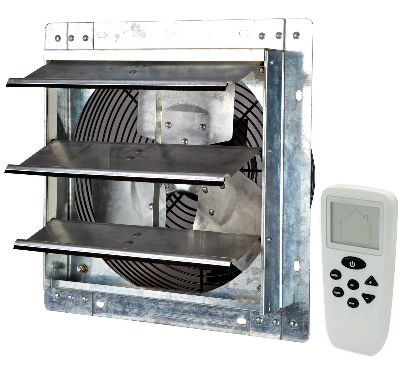 iLiving - Ventilador de Escape de Obturador de 12 Pulgadas con termostato inalámbrico Inteligente y Humedad Control Remoto, Ventilador de ventilación de ático montado en la Pared de Velocidad